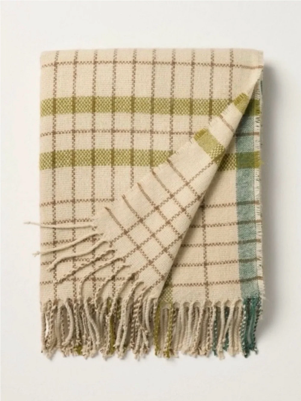 Hearth & Hand with Magnolia Plaid Lightweight Throw Blanket Brown/Green/Teal NWT